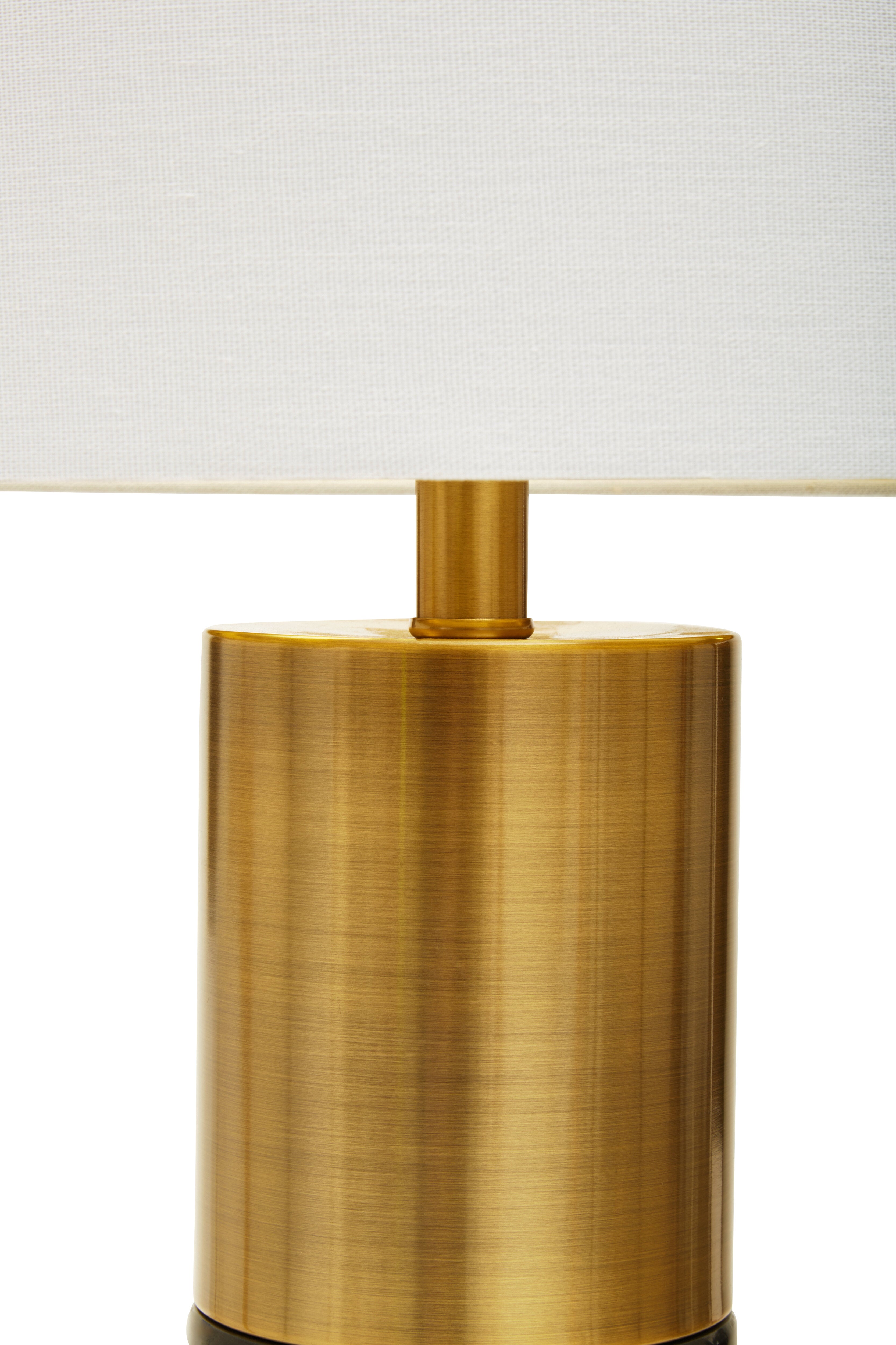 Arnold Black Marble & Gold Cylinder Table Lamp